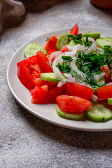 Salad with cucumber and tomato