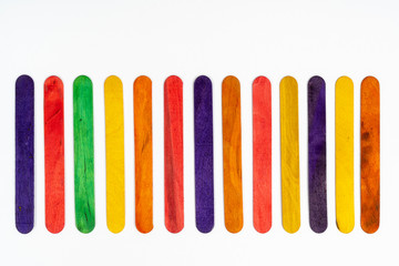 colored wooden slats