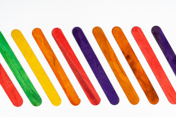 colored wooden slats