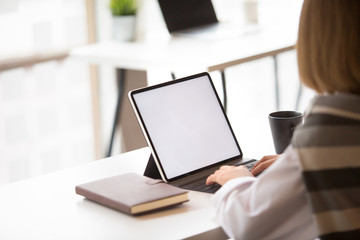 Students using online education service and looking in laptop display watching training course modern study technology concept