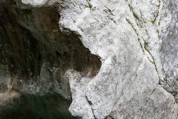 The old road and the gorge of Cellina valley in Italy