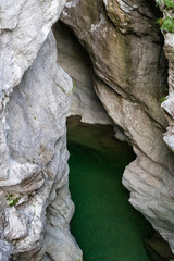The old road and the gorge of Cellina valley in Italy