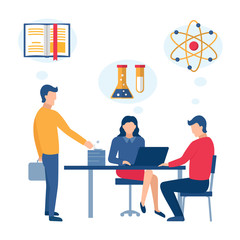 Education online training courses vector illustration.