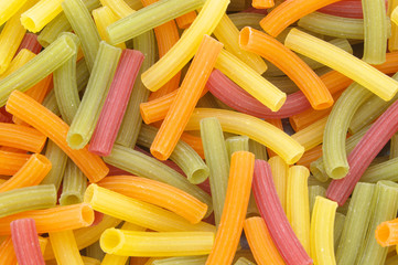 Colorful macaroni or pasta background or texture