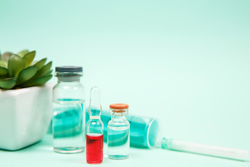 Medical Vaccine vial hypodermic injection treatment disease care