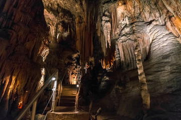 Impressive rock formations inside Jersey cave in Australia