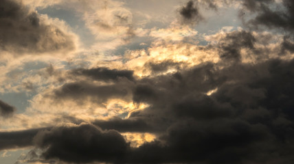 Sunset cloudy air sky