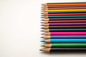 colored pencils for drawing isolated on white background