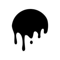 Dripping circle paint, logo isolated on white background