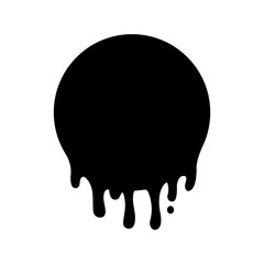 Dripping circle paint, logo isolated on white background
