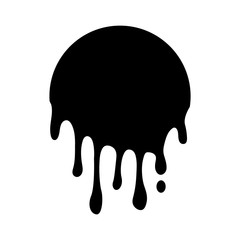 Dripping circle paint, logo isolated on white background