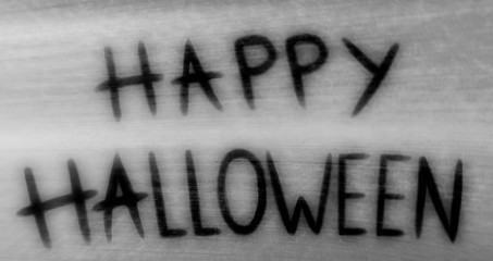 Spooky dark happy halloween text words inscription