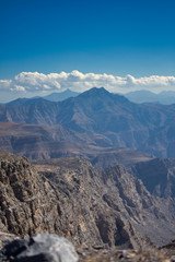 Jabal Jais the highest mountain in the UAE, midday