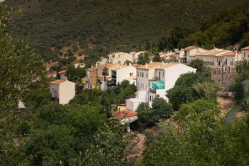 Fototapeta na wymiar Benamahona one of the famous white towns from Cadiz region at Andalucia, Spain.