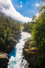 Fototapeta na wymiar Wasserfall Slettafossen bei Andalsnes (Norwegen)