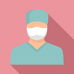 Doctor avatar icon. Flat illustration of doctor avatar vector icon for web design