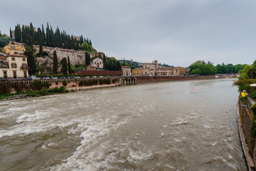 Fototapeta na wymiar Verona Italy city panorama skyline