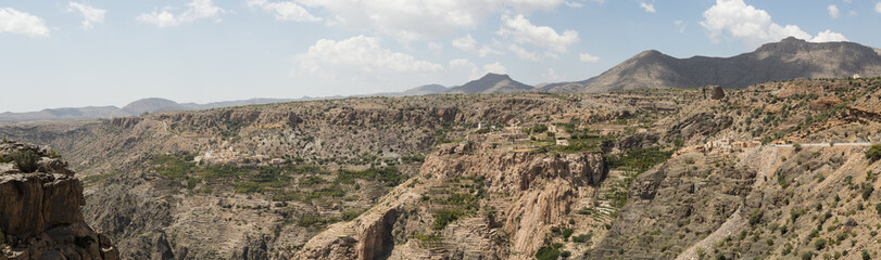 panorama of the Green Mountain in Oman