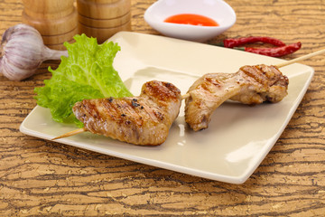 Chicken wings skewer