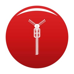 Long zip icon. Simple illustration of long zip vector icon for any design red