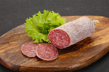 Italian dry Saliami pork sausage