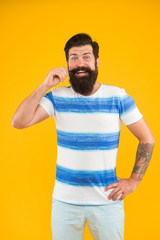 Summer vacation. Summer style. Cheerful sailor. Join my wave. Man bearded hipster with mustache and...