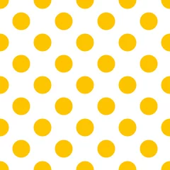 Cercles muraux Polka dot Modèle plat sans couture à pois jaunes.