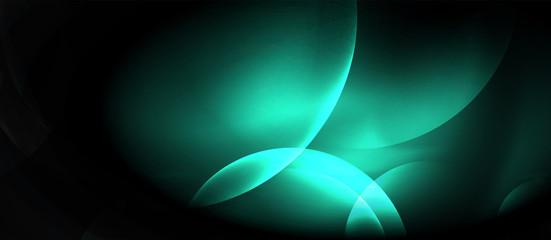 Shiny neon circles abstract background