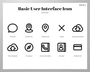 Basic UI icons Line pack