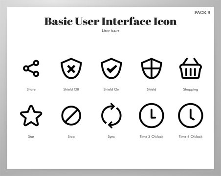 Basic UI icons Line pack