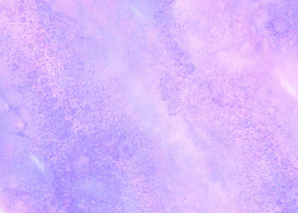 Modern light purple gradient water color stained paper texture background. Soft smeared gentle violet abstract watercolor illustration for aquarelle card design, vintage template