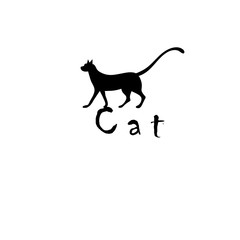 Black beautiful symbol isolated cat silhouette