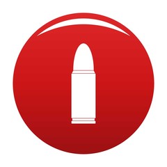 Metal cartridge icon. Simple illustration of metal cartridge vector icon for any design red