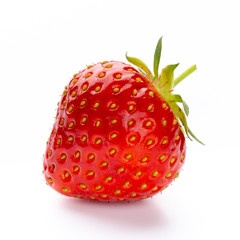Fresh strawberries closeup on a white background. Isolated - Image
