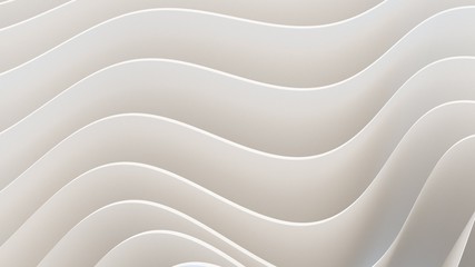 White Wave Background. Abstract Minimal Exterior Design