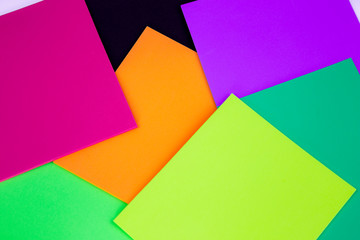 a textured paper on Top view of color background.