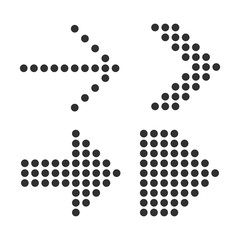 Four arrows of different kinds of black color on a white background.