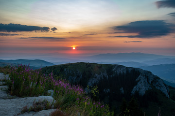 sunrise in mountains
