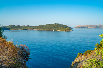 resort town Kas in Turkey in the morning. Kas is diving, yachting and tourist town in district of Antalya Province, Turkey.