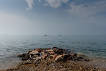 Lake Garda Italy foggy morning