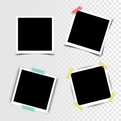 Photo frames vintage collection. Photo Frames in Vintage style. Photo Frame with shadow on transparent background