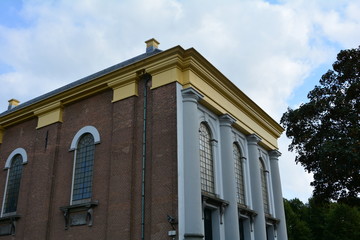 The new church in Zieriksee, Netherlands with blue sky