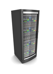 single network workstation server 3d illustration