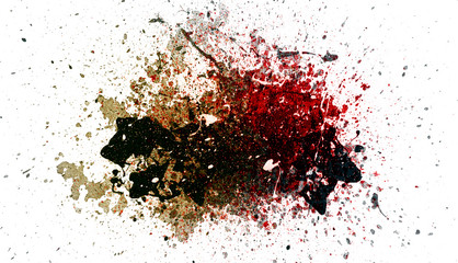 Colorful paint splash isolated on white background