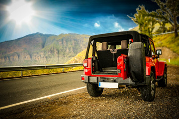 summer car and ocean landscape 