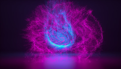 color powder explosion on black background