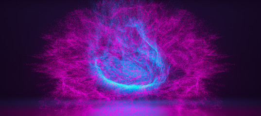 color powder explosion on black background