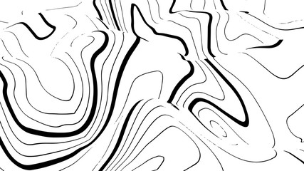 Topographic map wave. Horizontal lines stripes pattern or background with wavy distortion effect. Art design contour background. Grid map. Vector illustration.