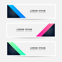 Collection Geometric Horizontal Business Banner set vector template. Clean Rectangle abstract background layout for website design. EPS10 VECTOR. Triangle Shape banner template design.