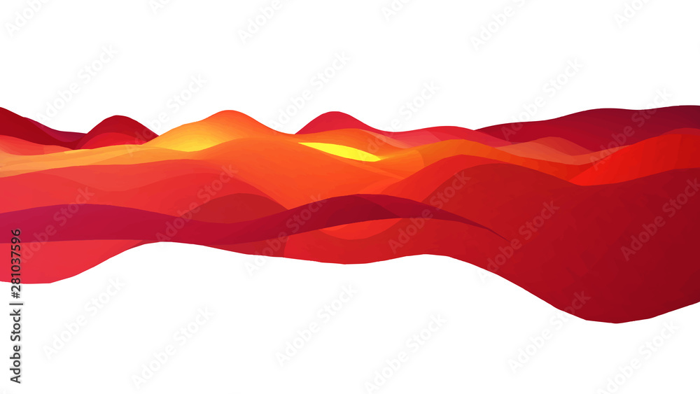 Poster gradient wave. 3d wavy background with dynamic effect. vector illustration.